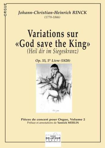 Couverture du livre « Variations sur god save the king pour orgue » de Rinck Jch aux éditions Delatour