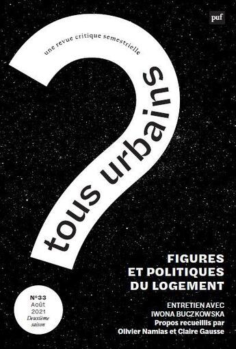 Couverture du livre « Tous urbains n.33 (2021) » de  aux éditions Puf