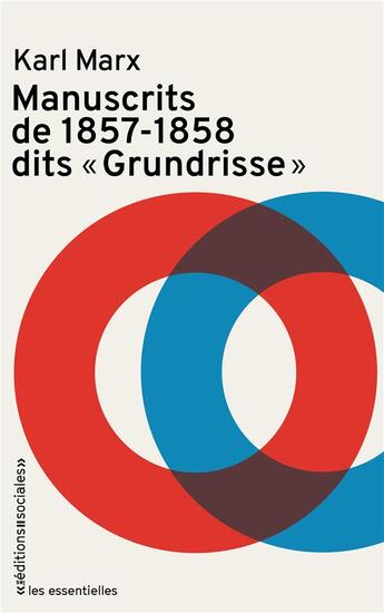 Couverture du livre « Manuscrits de 1857-1858, dits « Grundrisse » » de Karl Marx aux éditions Editions Sociales