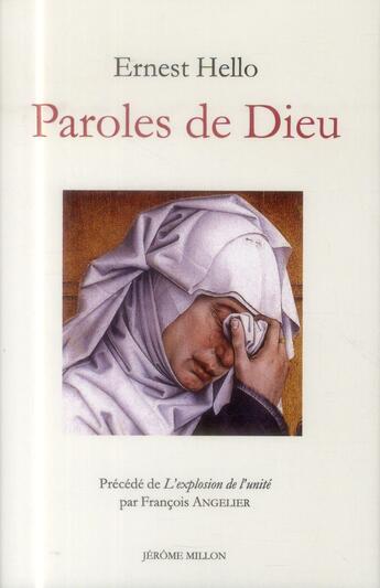 Couverture du livre « Paroles de dieu ; réflexions sur quelques textes secrets » de Ernest Hello aux éditions Millon