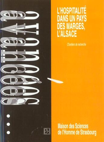 Couverture du livre « L'hospitalite dans un pays des marges, l'alsace. chantiers de recherc he » de Freddy Raphael aux éditions Pu De Strasbourg