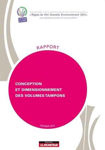 Couverture du livre « Conception et dimensionnement des volumes tampons ; rapport » de  aux éditions Le Moniteur