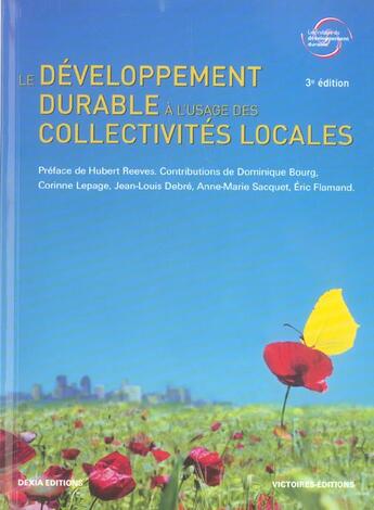 Couverture du livre « Le developpement durable a l'usage des collectivites locales (3ed) » de  aux éditions Edisens