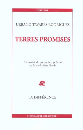 Couverture du livre « Les champs de la promesse » de Rodrigues Tavares aux éditions La Difference