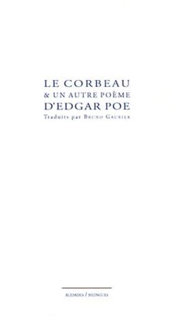 Couverture du livre « Le corbeau & un autre poème » de Edgar Allan Poe aux éditions Alidades