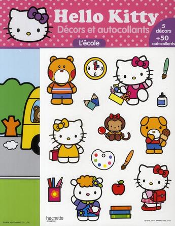 Couverture du livre « Hello Kitty ; décors et autocollants ; l'école » de  aux éditions Hachette Jeunesse