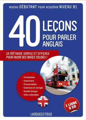 Couverture du livre « 40 leçons pour parler anglais ; l'anglais pour tous » de Michel Marcheteau aux éditions Pocket