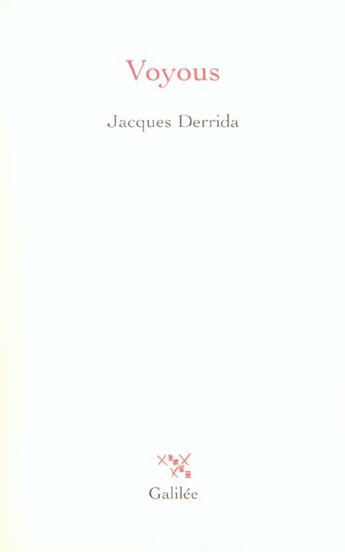 Couverture du livre « Voyous » de Jacques Derrida aux éditions Galilee