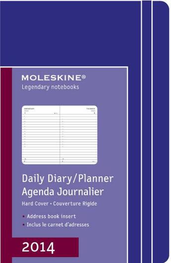 Couverture du livre « Agenda journalier 2014 grand format violet couverture rigide » de Moleskine aux éditions Moleskine Papet