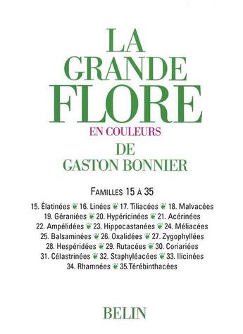 Couverture du livre « La grande flore ; familles 15 à 35 » de Gaston Bonnier aux éditions Belin