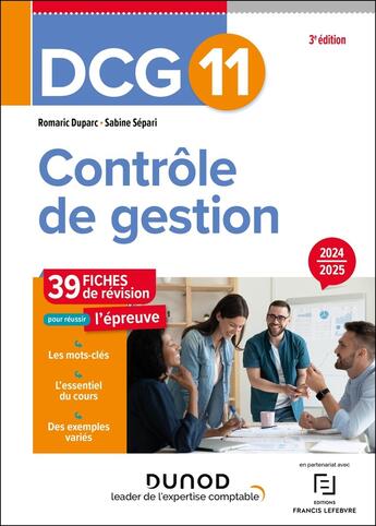 Couverture du livre « DCG 11 Contrôle de gestion - Fiches de révision - 3e éd. » de Sabine Separi et Romaric Duparc aux éditions Dunod