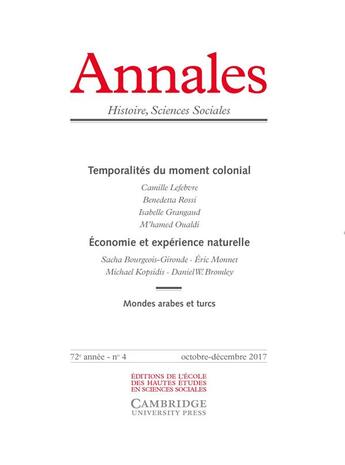 Couverture du livre « Annales histoire sciences sociales 2017/4 » de  aux éditions Ehess