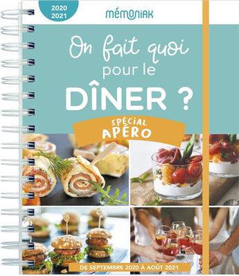 Couverture du livre « Mémoniak ; on fait quoi pour le dîner ? spécial apéro (édition 2020/2021) » de Delphine Paslin aux éditions Editions 365