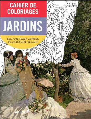 Couverture du livre « Cahier de coloriages jardins petit format » de  aux éditions Chene