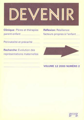 Couverture du livre « Devenir vol 12 n 2 2000 » de  aux éditions Georg