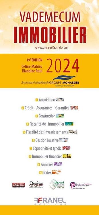 Couverture du livre « Vademecum de l'immobilier (édition 2024) » de Celine Mahinc et Blandine Roul aux éditions Arnaud Franel