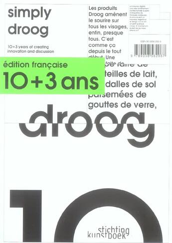 Couverture du livre « Simply droog - 10+3ans d'innovation et d'echanges crea » de  aux éditions Stichting Kunstboek