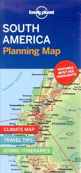 Couverture du livre « South america planning map 1ed -anglais- » de  aux éditions Lonely Planet France