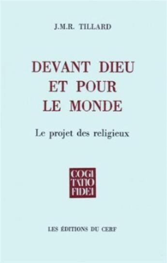 Couverture du livre « Devant Dieu et pour le monde » de Tillard Jean-Marie R aux éditions Cerf