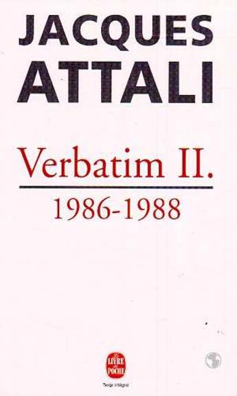 Couverture du livre « Verbatim t.2 » de Jacques Attali aux éditions Le Livre De Poche