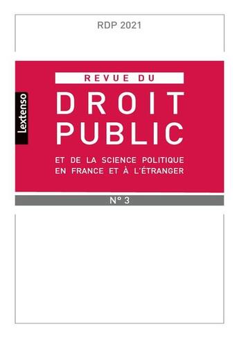 Couverture du livre « Revue du droit public et de science politique france et a l etranger n 3-2021 » de  aux éditions Lgdj