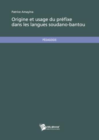 Couverture du livre « Origine et usage du préfixe dans les langues soudano-bantou » de Patrice Amayina aux éditions Publibook