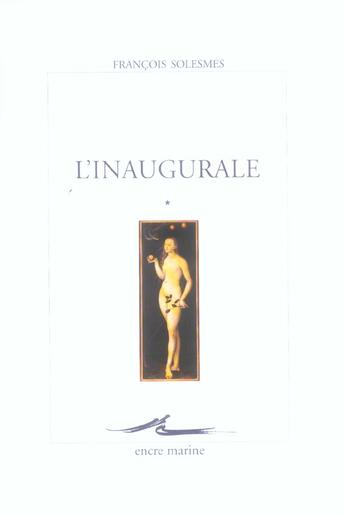 Couverture du livre « Inaugurale (l') » de Francois Solesmes aux éditions Encre Marine