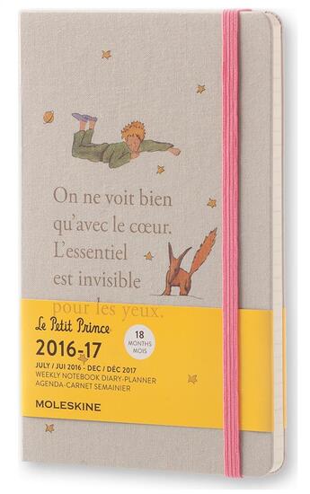 Couverture du livre « Agenda 18 mois semainier Petit Prince 2016-17 grand format toile » de  aux éditions Moleskine