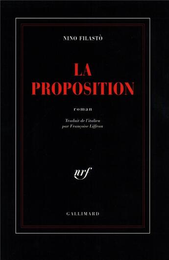 Couverture du livre « La proposition modeste proposition » de Nino Filasto aux éditions Gallimard