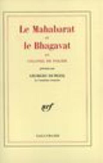 Couverture du livre « Le Maharabat Et Le Bhagavat Du Colonel De Polier » de Georges Dumezil aux éditions Gallimard