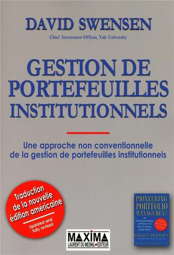 Couverture du livre « Gestion de portefeuilles institutionnels » de Swensen Avid aux éditions Maxima