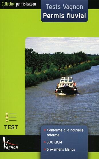 Couverture du livre « Permis fluvial tests Vagnon » de Hozette aux éditions Vagnon