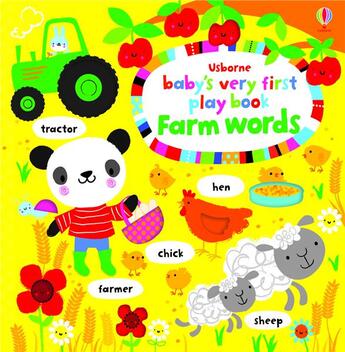 Couverture du livre « Baby's very first play book farm words » de Fiona Watt aux éditions Usborne