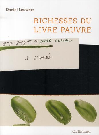Couverture du livre « Richesses du livre pauvre » de Daniel Leuwers aux éditions Gallimard
