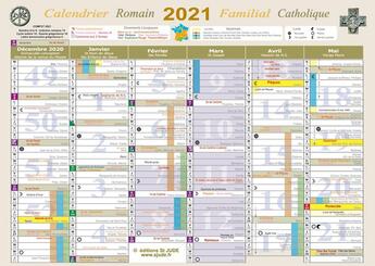 Couverture du livre « Calendrier familial catholique 2021 ; A4 » de Nc aux éditions Saint Jude