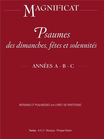 Couverture du livre « Psaumes des dimanches, fêtes et solennités : années A, B, C » de  aux éditions Magnificat