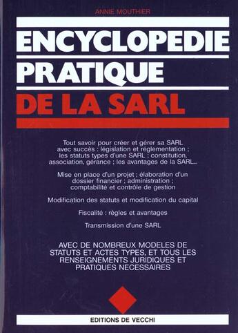 Couverture du livre « Encyclopedie pratique de la sarl » de Mouthier aux éditions De Vecchi