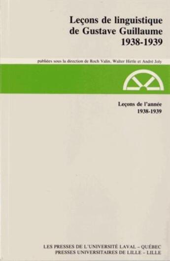 Couverture du livre « Leçons linguistique de Gustave Guillaume t.12 » de  aux éditions Presses De L'universite De Laval