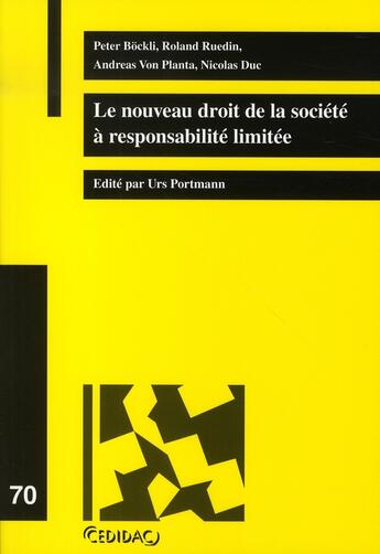 Couverture du livre « Le nouveau droit de la société à responsabilité limitée » de Bockli/Ruedin/Duc aux éditions Lexisnexis