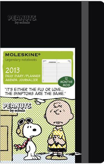 Couverture du livre « Agenda Peanuts 2013 ; journalier ; carnet poche ; rigide » de Moleskine aux éditions Moleskine Papet