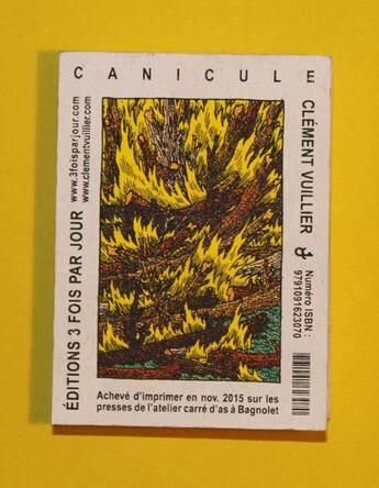 Couverture du livre « Canicule » de Clement Vuillier aux éditions 3 Fois Par Jour