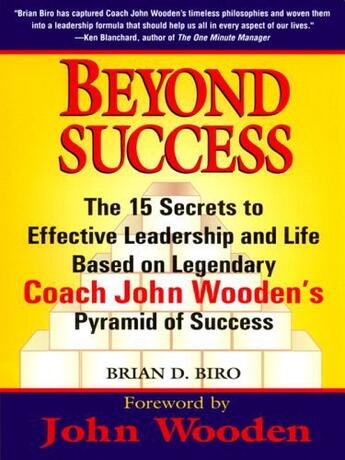 Couverture du livre « Beyond Success » de Biro Brian D aux éditions Penguin Group Us