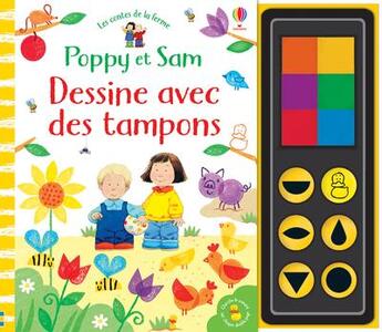 Couverture du livre « Poppy et Sam : dessine avec des tampons » de Heather Amery et Stephen Cartwright aux éditions Usborne