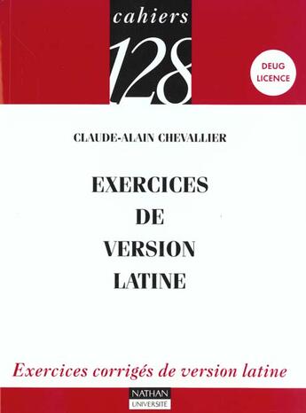 Couverture du livre « 30 Versions Latines Exercices » de Chevalier aux éditions Nathan