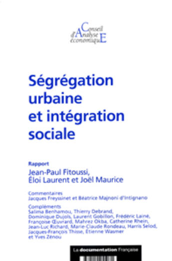 Couverture du livre « Segregation urbaine et integration sociale » de  aux éditions Documentation Francaise