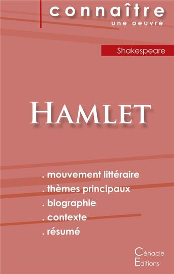 Couverture du livre « Hamlet, de Shakespeare » de  aux éditions Editions Du Cenacle