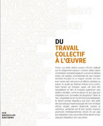 Couverture du livre « Du travail collectif à l'oeuvre » de  aux éditions Nouvelles Editions Place