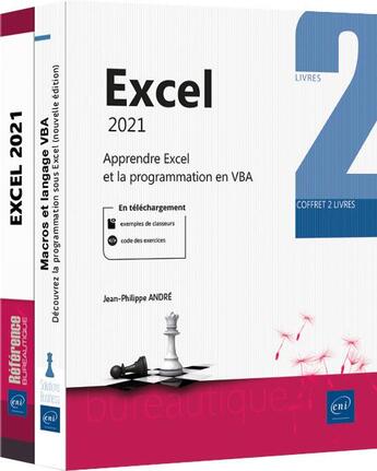 Couverture du livre « Excel 2021 : apprendre Excel et la programmation en VBA ; niveau initié à confirmé » de Philippe Andrejean aux éditions Eni