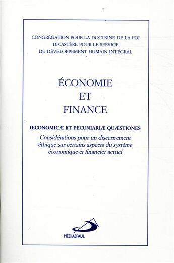 Couverture du livre « Économie et finance » de  aux éditions Mediaspaul