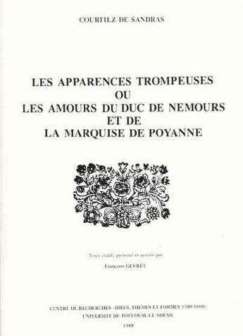 Couverture du livre « Les apparences trompeuses ou les amours du duc de Nemours et de la marquise de Poyanne » de Gatien De Courtilz De Sandras aux éditions Slc